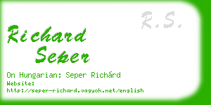 richard seper business card